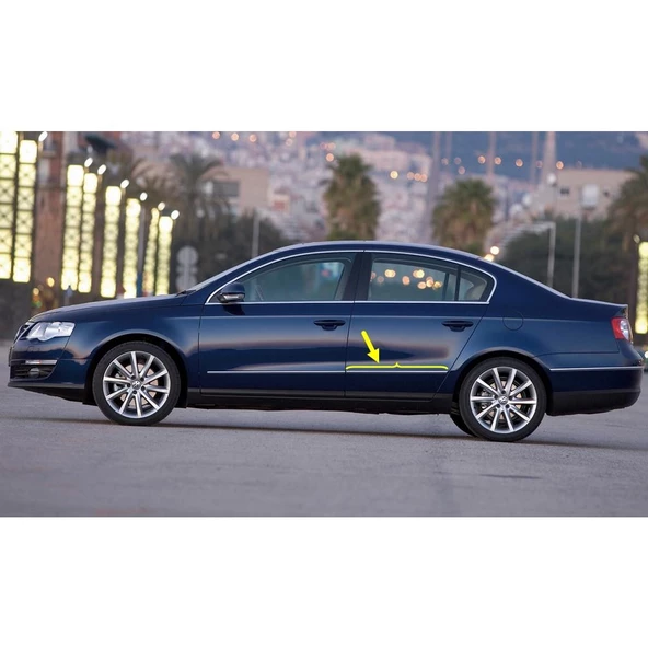 VW Passat B6 2006-2011 Sol Arka Kapı Çıtası Krom Nikelaj 3C0853753C ürün görseli 1
