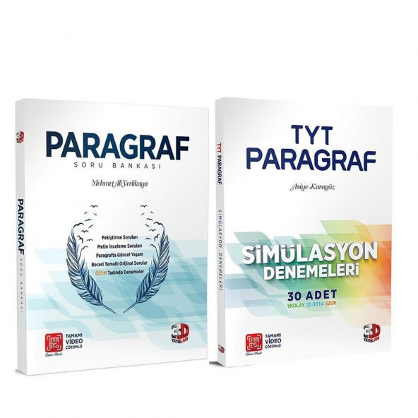 3D Yayınları TYT Paragraf Simülasyon Soru Bankası ve Deneme Seti 2 Kitap ürün görseli 1