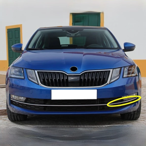 Skoda Octavia MK3 2017-2020 Ön Tampon Sol Sis Farı Kapağı Krom Çıtası 5E0853767 ürün görseli 1