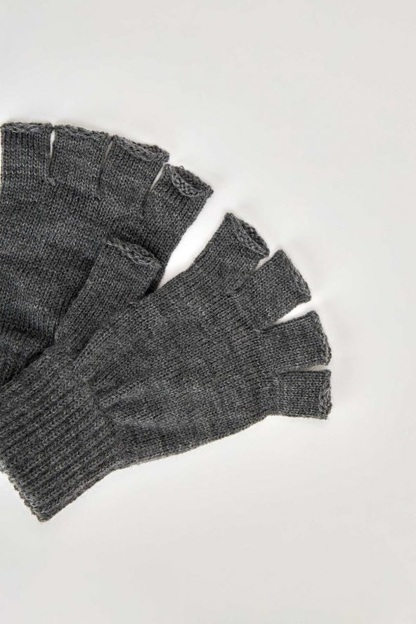 Antrasit Unisex Triko Kesik Eldiven ürün görseli 1