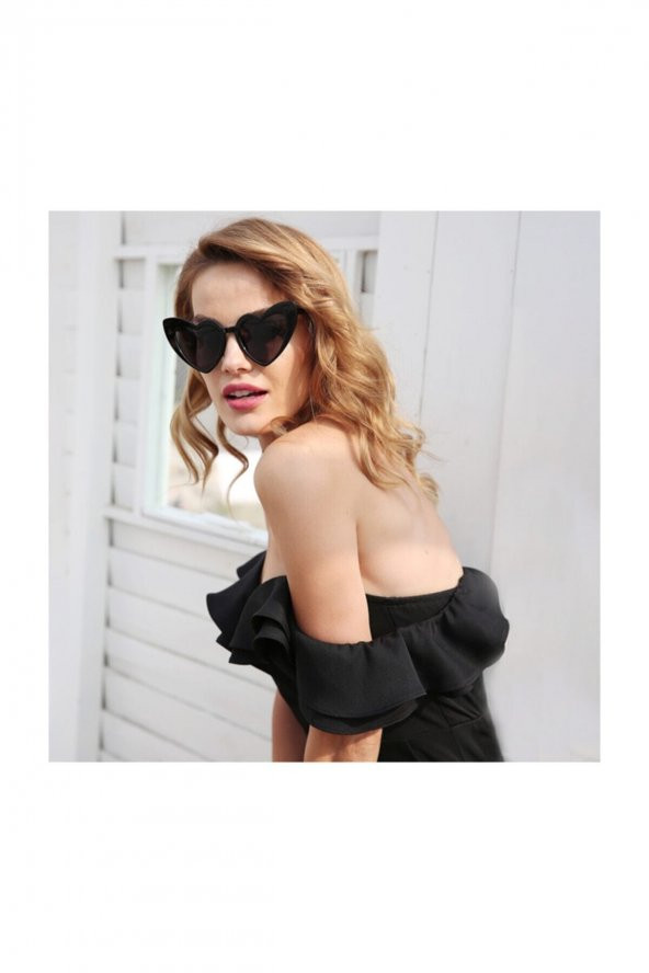 Kalp Çerçeve Güneş Gözlüğü Cat Eye Kalp Gözlük ürün görseli 1