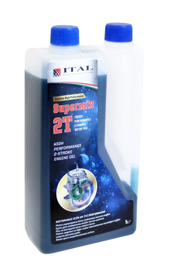 Ital Motor Yağı Süpermix 2 Zamanlı 1Lt. Ölçekli Premium ürün görseli 1