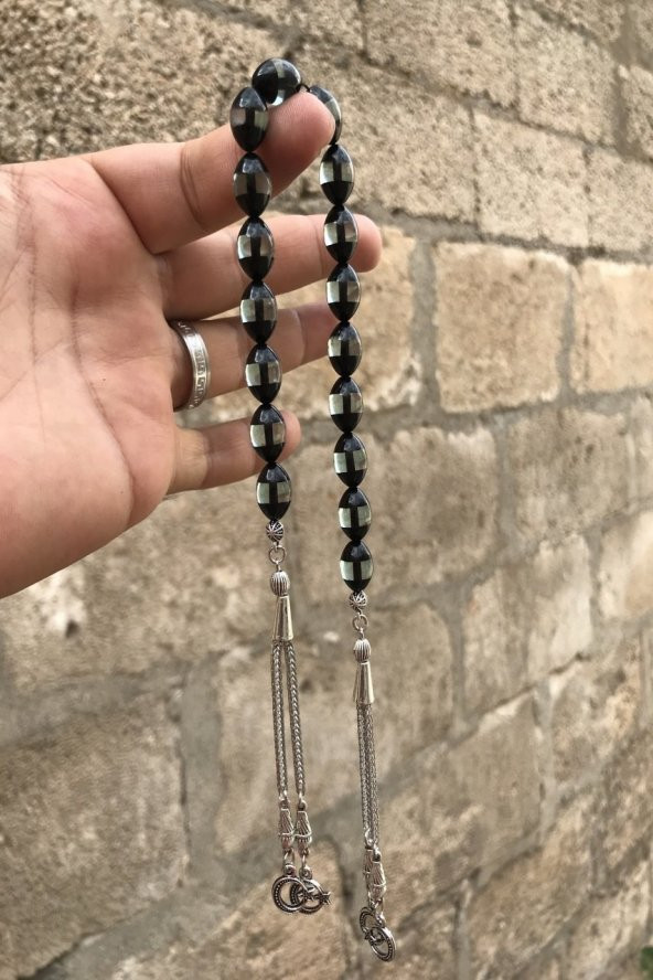 Sürmeli Model Su Yeşili Tonda Toz Kehribar Zaza Tesbih ürün görseli 1