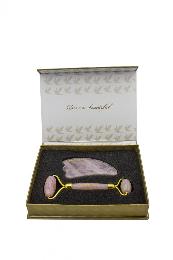 Lovelybird Kuvars Roller Ve  Gua Sha Taşı 100 dogal Taş ürün görseli 1