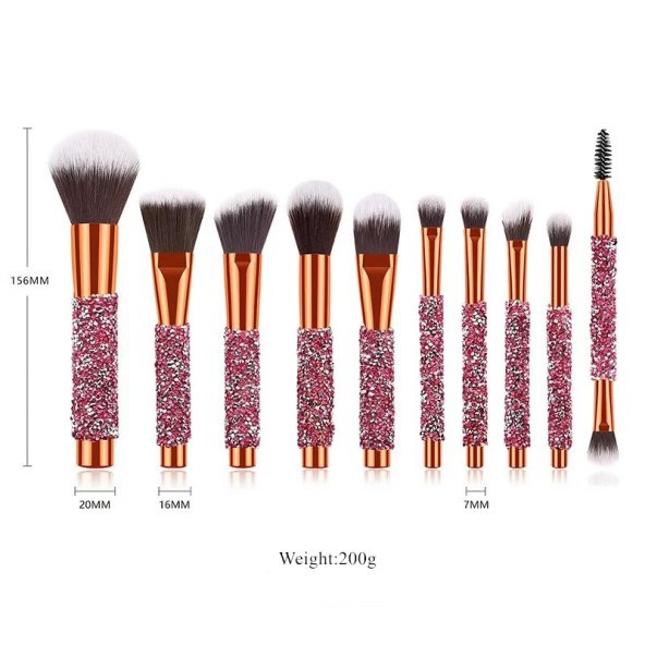 Özel Rose Çantalı Makyaj Fırça Seti - Resim 3