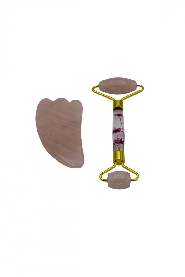 Kuvars Roller Ve Gua Sha - Resim 2