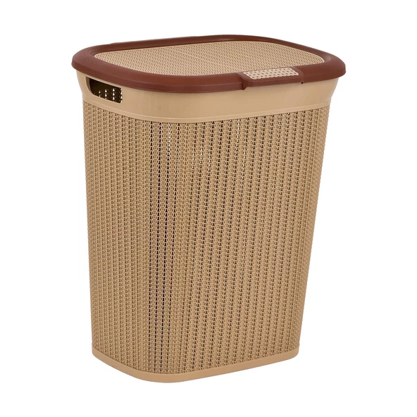 PlastArt Bambu 45 lt. Kirli Çamaşır Sepeti - Resim 4