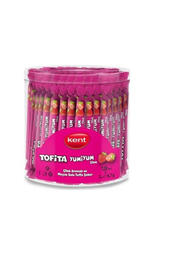 Kent Tofita Yumiyum Çilek Aromalı Şeker 120 Adet ürün görseli 1