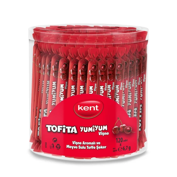 Kent Tofita Yumiyum Vişne Aromalı Şeker 120 Adet ürün görseli 1