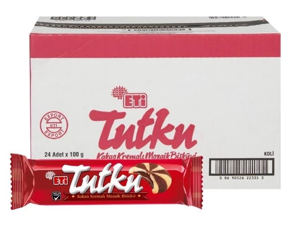 Eti Tutku Kakao Kremalı Lokmalık Mozaik Bisküvi 100 Gr 24 adet ürün görseli 1
