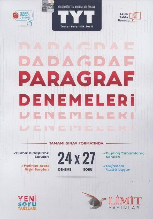 TYT Kronometre Paragraf Denemeleri 24x27 Limit Yayınları ürün görseli 1