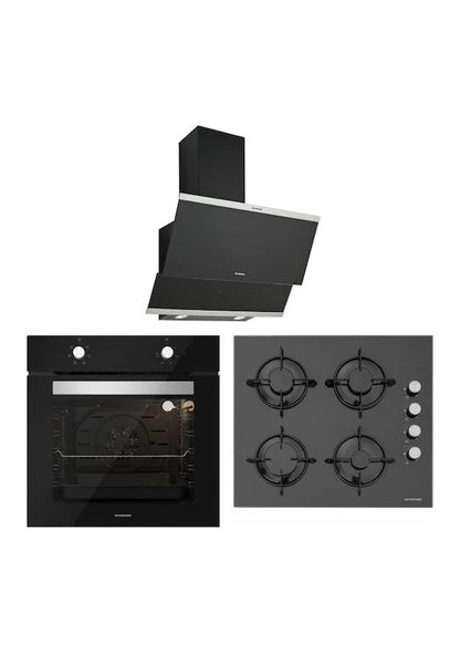 Silverline Siyah Cam Ankastre Set Bo6501b01 - Cs5349b01 - 3420 Classy ürün görseli 1