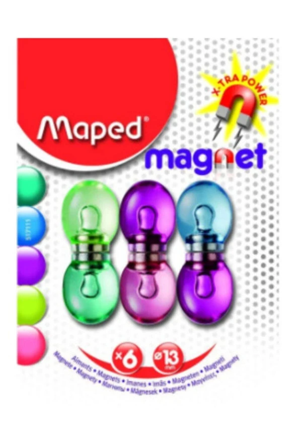 Maped Mıknatıs Fancy 6 Lı 13 MM ürün görseli 1