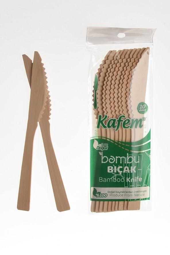 AHŞAP BIÇAK BAMBU 10 ADET ürün görseli 1