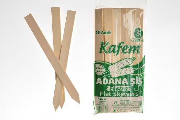 ADANA ŞİŞ GENİŞ (2 CM) BAMBU 20 CM 25 ADET ürün görseli 1