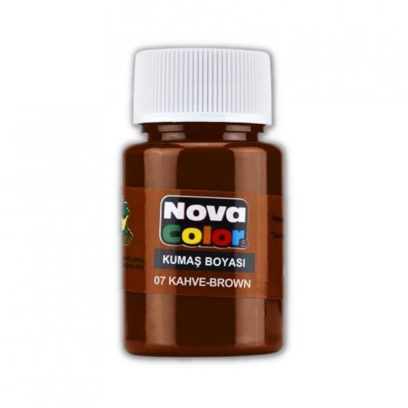 Kahverengi Kumaş Boyası Tişört Çanta Tekstil Boyası 30 ml 1 Adet Nova Color Kumaş Boyası Kahverengi 1 Adet ürün görseli 1