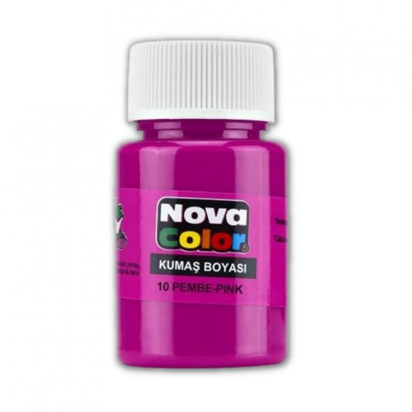 Pembe Kumaş Boyası Tişört Çanta Tekstil Boyası 30 ml 1 Adet Nova Color Kumaş Boyası Pembe 1 Adet ürün görseli 1