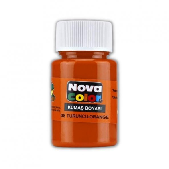 Turuncu Kumaş Boyası Tişört Çanta Tekstil Boyası 30 ml 1 Adet Nova Color Kumaş Boyası Turuncu 1 Adet ürün görseli 1