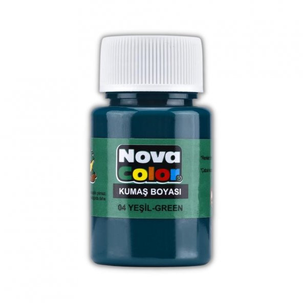 Yeşil Kumaş Boyası Tişört Çanta Tekstil Boyası 30 ml 1 Adet Nova Color Kumaş Boyası Yeşil 1 Adet ürün görseli 1
