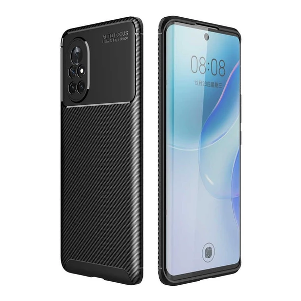 Gpack Huawei Nova 8i Kılıf Negro Karbon Kamera Korumalı SilikonNano Glass ürün görseli 1