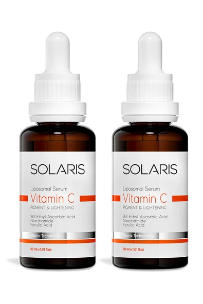 Solaris Leke Karşıtı C Vitamini Cilt Serumu 30 ml x 2 Adet (3% Ethyl Ascorbic Acid ve Niacinamide) ürün görseli 1