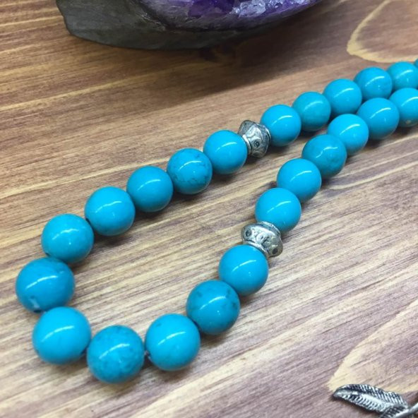 DOĞAL TAŞ TURKUAZ 8MM - Resim 3