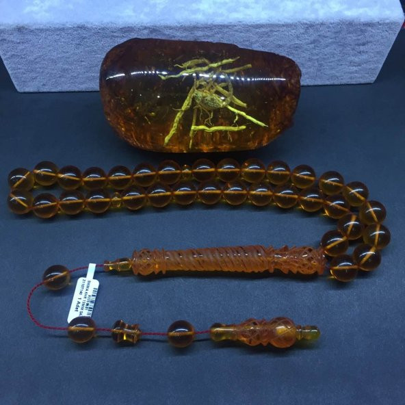 KEHRİBAR SIKMA KHR 13MM SARI TESBİH (1) ürün görseli 1