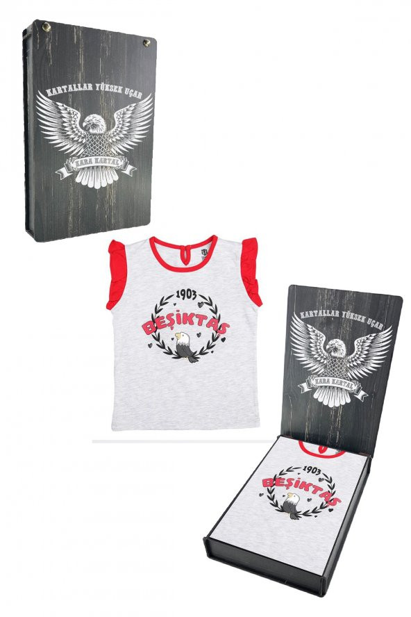 Beşiktaş Orijinal Kız Bebek T-Shirt Hediyelik Ahşap Kutulu ürün görseli 1