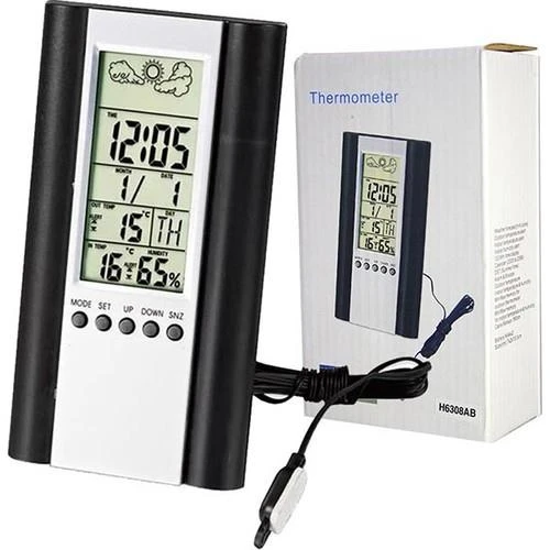 Ttechnic H6308AB Termometre Nem Ölçer Saat Alarm İç Dış Termometre ürün görseli 1