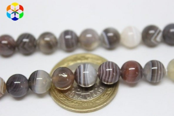 Botswana Akik Taşı Dizi 8mm - Resim 4