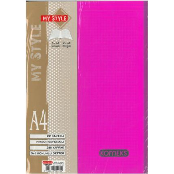 Komeks Spiralli Defter Plastik Kapak 5+2 Seperatörlü Kareli-Çizgi ürün görseli 1