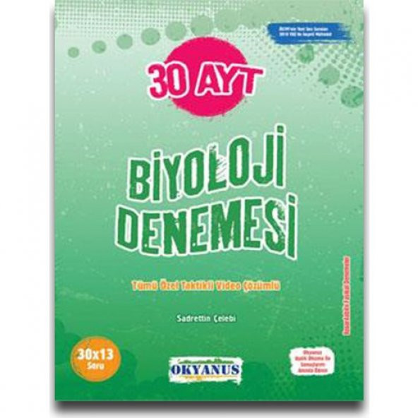 Okyanus Yayınları AYT Biyoloji 30 Denemesi ürün görseli 1