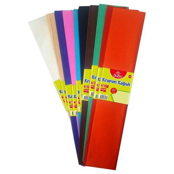 Bu-Bu Krapon Kağıdı 10 Lu Karışık Renk 50*200 Cm ürün görseli 1