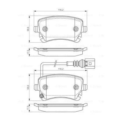 Vw Multivan V 2.0 2003 2015 arası 0986495094 ARKA FREN BALATASI BOSCH ürün görseli 1