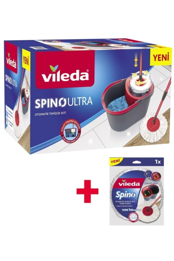 Vileda Spino Ultra Otomatik Temizlik Seti + Yedek Paspas ürün görseli 1