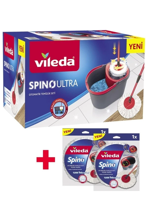 Vileda Spino Ultra Otomatik Temizlik Seti + 2 Yedek Paspas ürün görseli 1