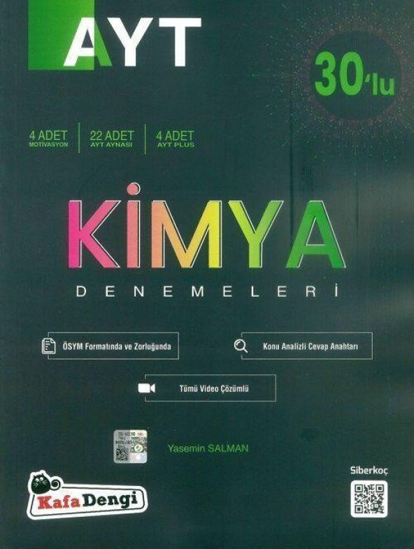 AYT Kimya 30 lu Deneme Kafa Dengi Yayınları ürün görseli 1