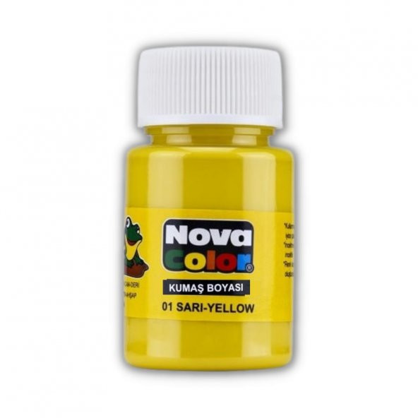 Sarı Kumaş Boyası Tişört Çanta Tekstil Boyası 30 ml 1 Adet Nova Color Kumaş Boyası Sarı 1 Adet ürün görseli 1