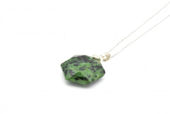 HAKİKİ DOĞAL ANYOLİT KOLYE UCU (RUBY ZOİSİT) DOĞAL TAŞ 003 ürün görseli 1