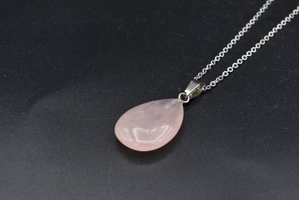 HAKİKİ DOĞAL PEMBE KUVARS KOLYE UCU 1.KALİTE 008 ürün görseli 1