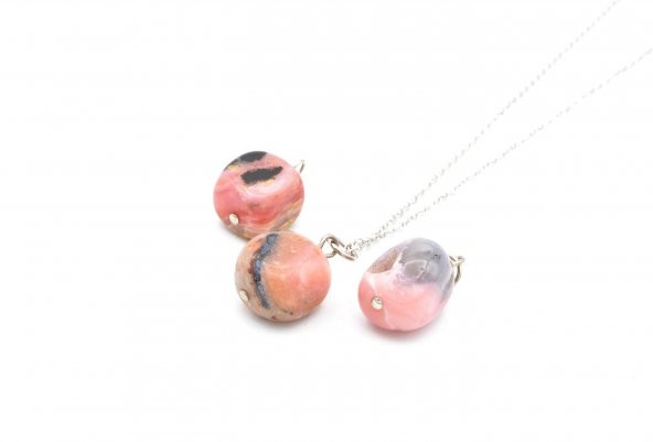 HAKİKİ DOĞAL PEMBE OPAL KOLYE UCU 1.KALİTE DOĞAL TAŞ 002 ürün görseli 1