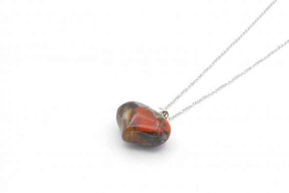 HAKİKİ KALP ŞEKLİNDE DOĞAL JASPER KOLYE UCU 1.KALİTE 001 ürün görseli 1