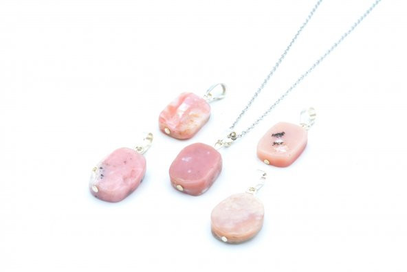 HAKİKİ DOĞAL PEMBE OPAL KOLYE UCU 1.KALİTE DOĞAL TAŞ ürün görseli 1