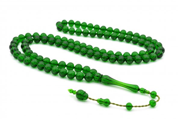 USTA İŞİ SIĞIRCIK KESİM 99 LUK YEŞİL UÇAK CAMI TESBİH ürün görseli 1