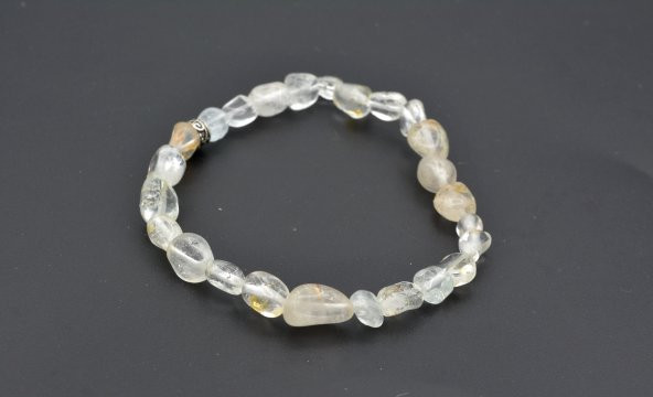 HAKİKİ DOĞAL AMORF KESİM TOPAZ BİLEKLİK 1.KALİTE DOĞAL TAŞ ürün görseli 1