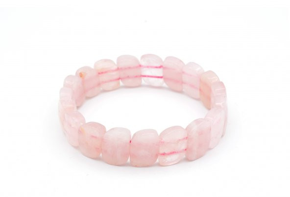 HAKİKİ DOĞAL PEMBE KUVARS BİLEKLİK 1.KALİTE 001 ürün görseli 1