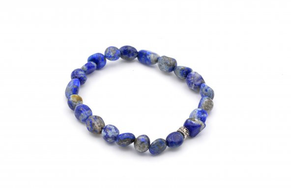 HAKİKİ AMORF KESİM DOĞAL LAPİS LAZULİ TAŞI BİLEKLİK 1.KALİTE 002 ürün görseli 1