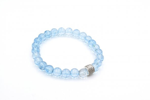 DOĞAL MAVİ TOPAZ BİLEKLİK 1.KALİTE DOĞAL TAŞ ürün görseli 1