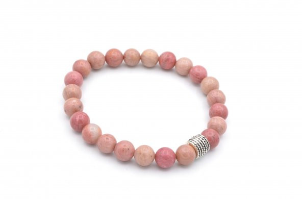 HAKİKİ DOĞAL PEMBE JASPER TAŞI BİLEKLİK 1.KALİTE DOĞAL TAŞ 011 ürün görseli 1