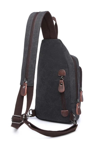 Siyah Unisex Body Bag - Resim 4